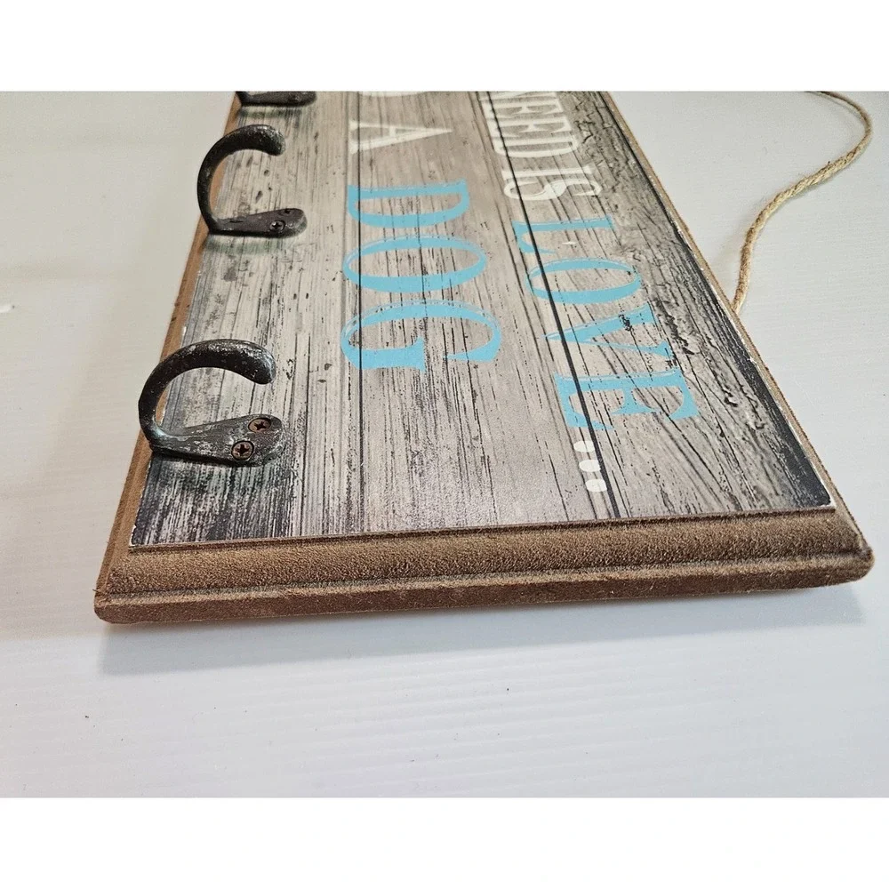 Vintage Style Pier 1 Rustic Wooden Dog Sign  Farmhouse Wall Decor